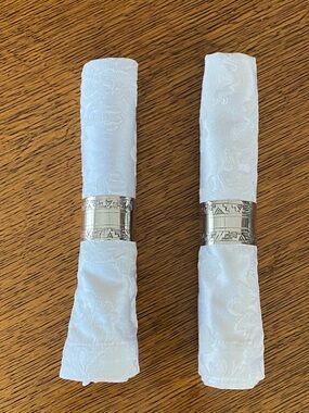 Set of Two Vintage Sterling Silver Napkin Rings